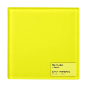 La película EVA de 0.38 mm en color amarillo translúcido aporta un toque vibrante y moderno a tus proyectos de vidrio. Con 2.40 metros de ancho y longitud personalizada, es ideal para decoración interior en espacios como oficinas, bares y salones. Ofrece alta adhesión, resistencia a humedad y rayos UV, y un efecto translúcido que brinda privacidad sin oscurecer. Perfecta para lograr un acabado funcional y estético en vidrios decorativos, mamparas y fachadas creativas.